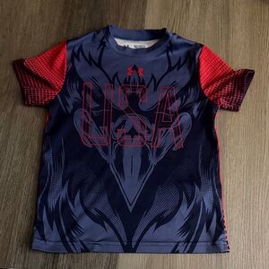Under Armour Kids USA Tee - Red and Dark Blue